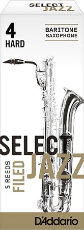 Rico Select Jazz Baritone Saxophone Reeds Filed 4H Box of 5 Reeds